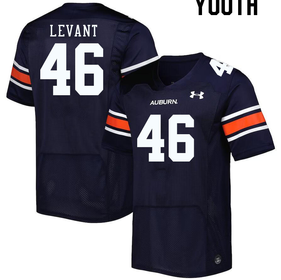 Youth #46 Jake Levant Auburn Tigers College Football Jerseys Stitched-Navy